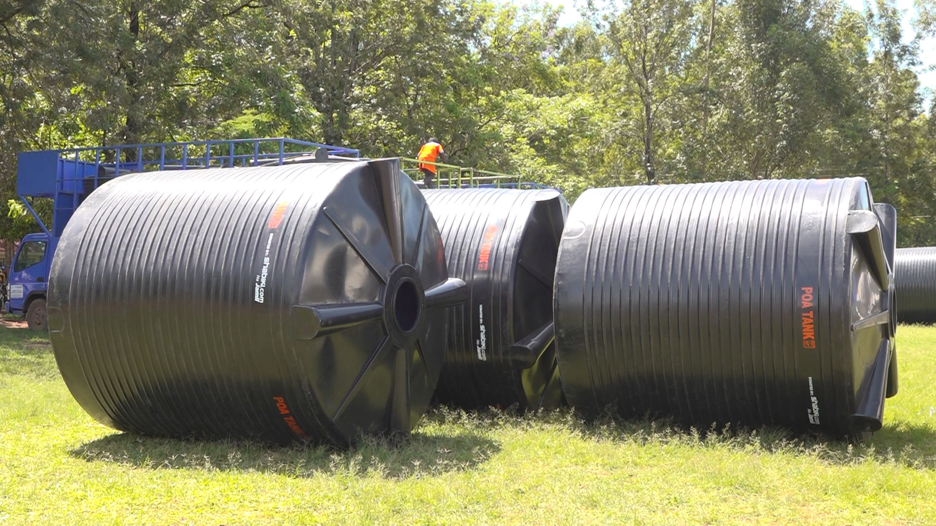 Water storage tanks in Western Kenya